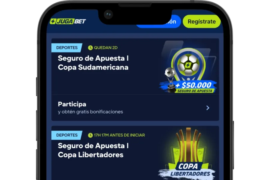 Sección de bonos y promociones activas de JugaBet Chile
