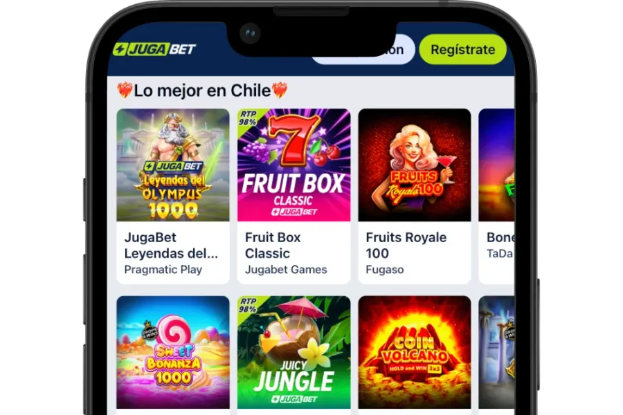 Lobby de tragamonedas de JugaBet con filtros por proveedor
