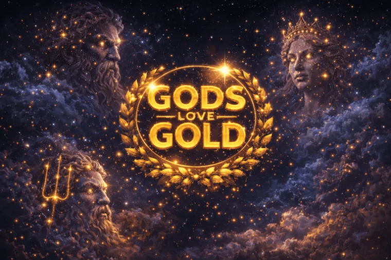 Juego base de Gods Love Gold con cinco líneas y símbolos Wild